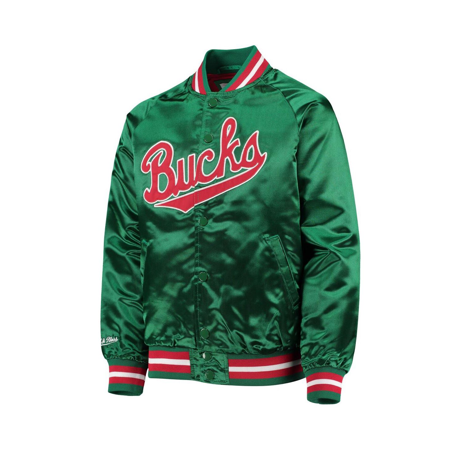 Big Boys Green Milwaukee Bucks Hardwood Classics Satin Raglan Full-Snap Jacket