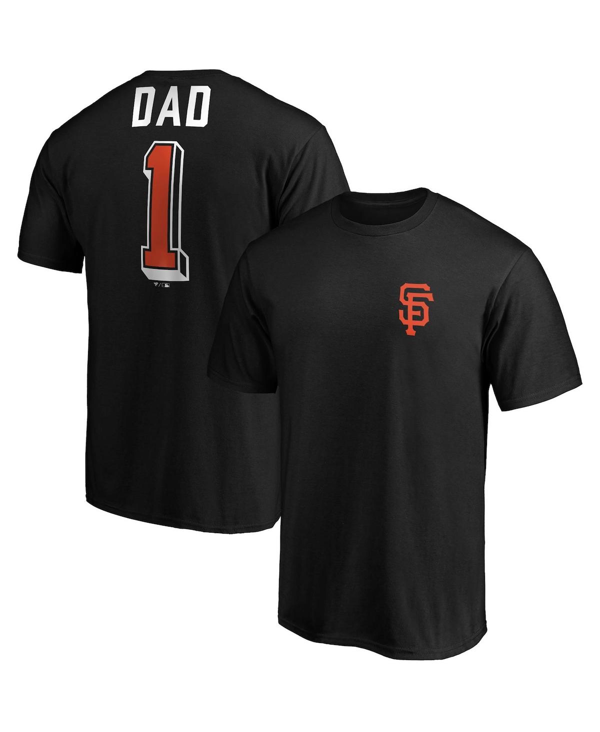 Fanatics Men's  Black San Francisco Giants Number One Dad Team T-shirt