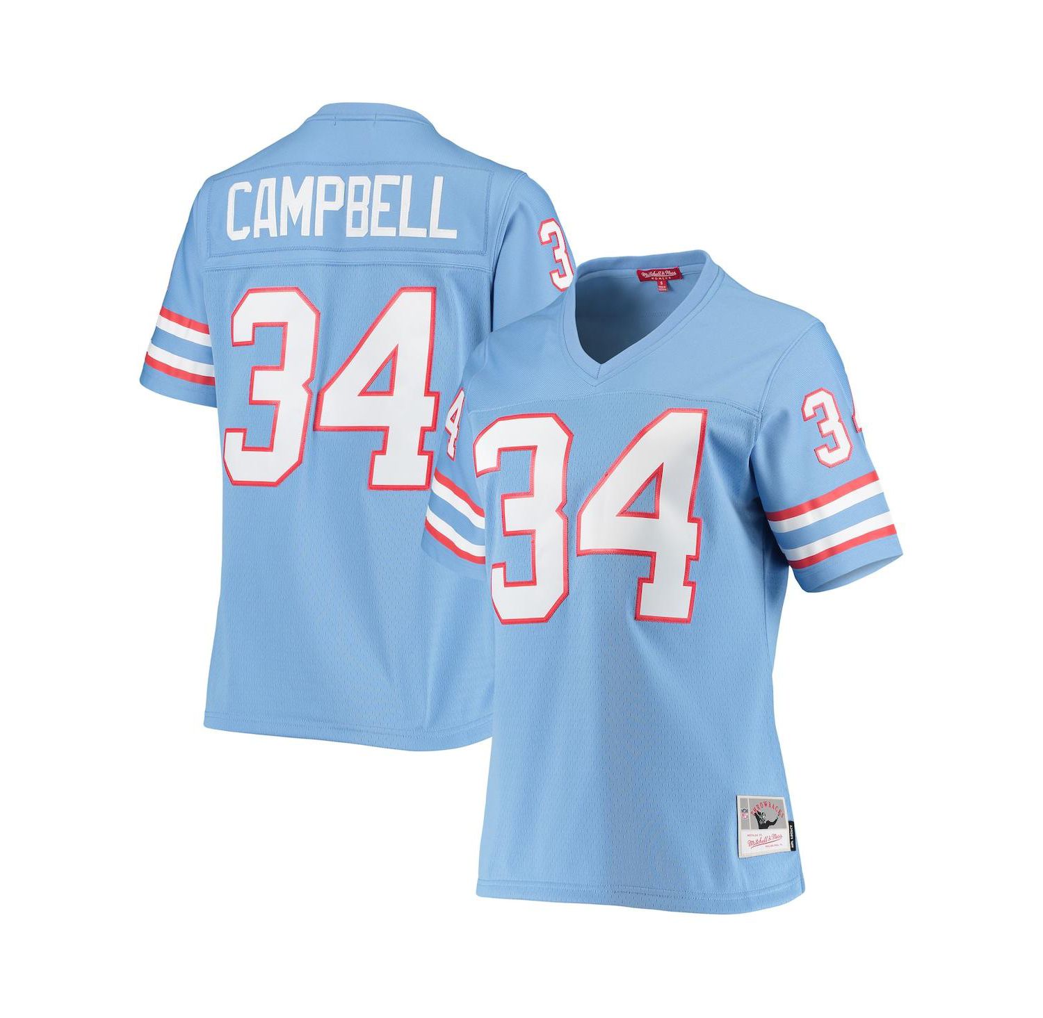 Women's Earl Campbell Light Blue Houston Oilers 1980 Legacy Replica Jersey