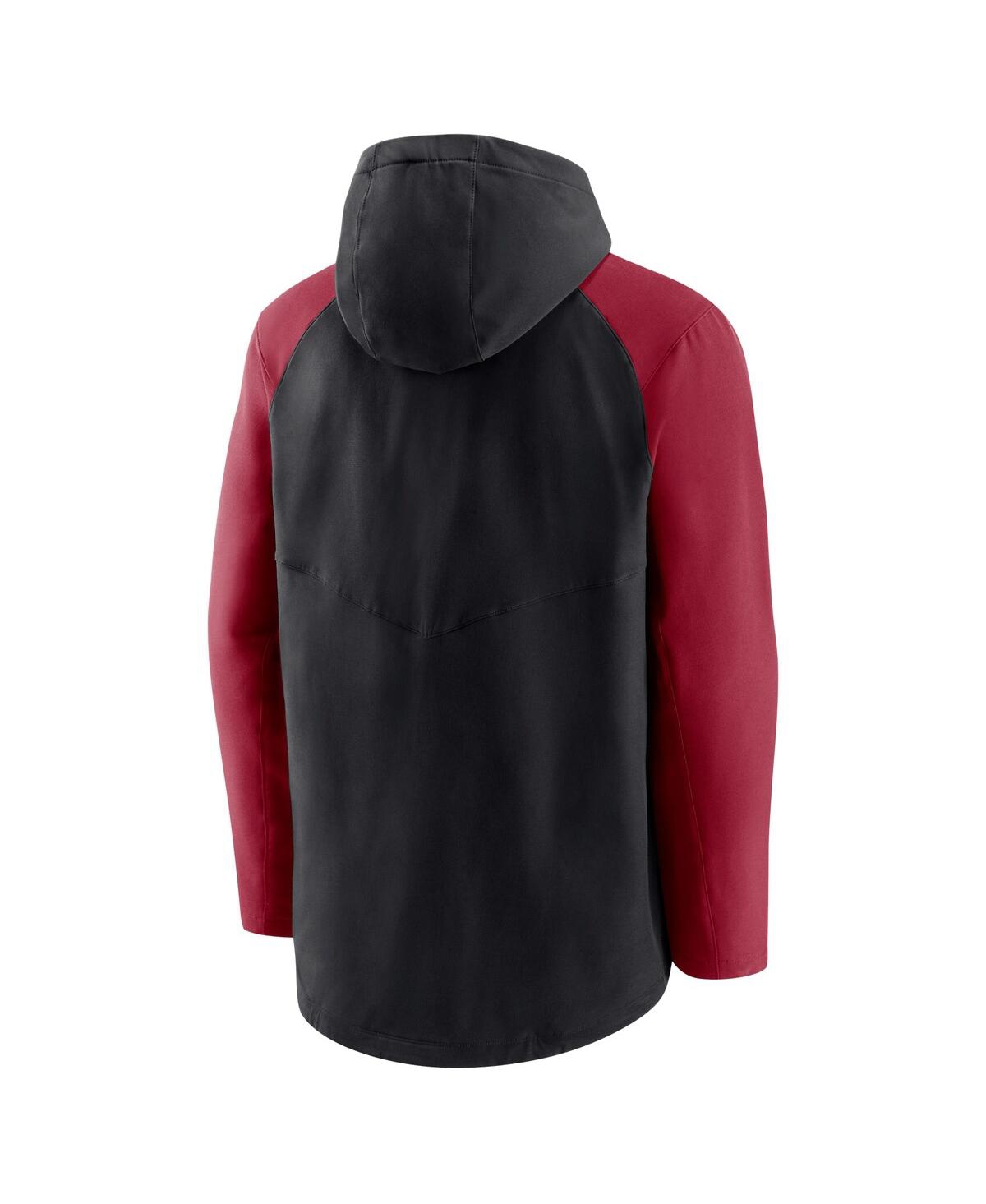 Shop Nike Men's  Black, Red Arizona Diamondbacks Authentic Collection Performance Raglan Full-zip Hoodie In Black,red