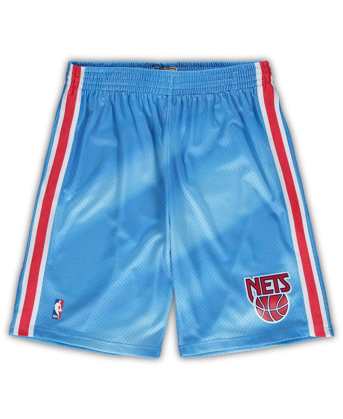 Men's Mitchell & Ness Blue New Jersey Nets Big and Tall Hardwood Classics Team Swingman Shorts - Blue