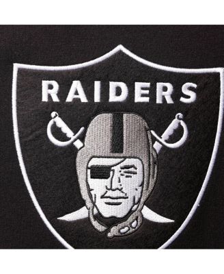 Men's Black Las Vegas Raiders Home Advantage Raglan Short Sleeve Pullover Hoodie