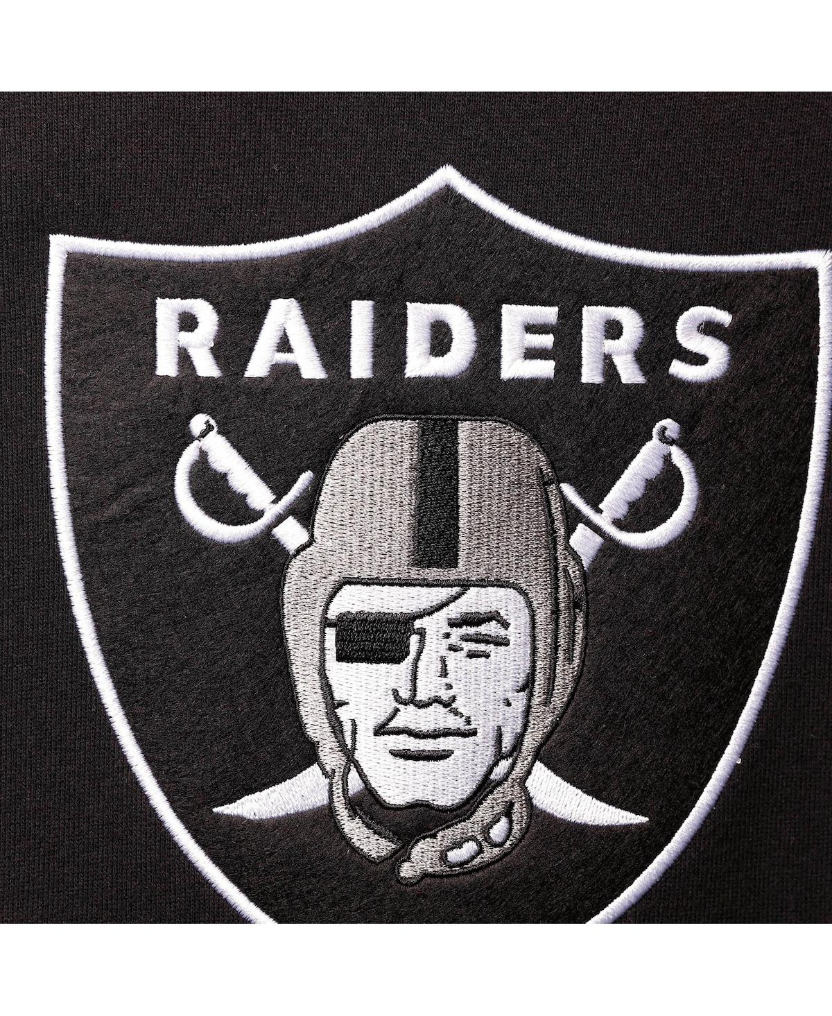 Mitchell & Ness Men's  Black Las Vegas Raiders Home Advantage Raglan Short Sleeve Pullover Hoodie In Black