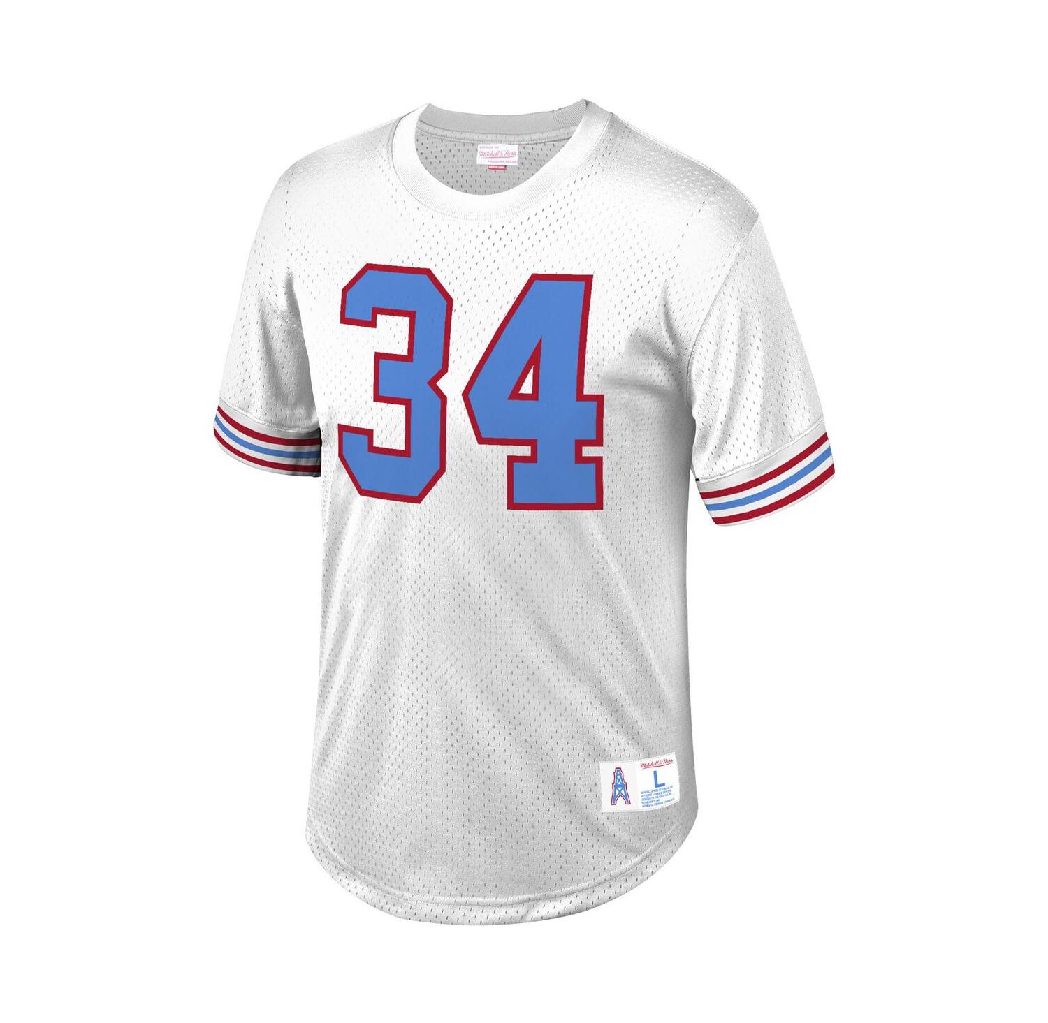 Men's Earl Campbell White Houston Oilers Retired Player Name and Number Mesh Top