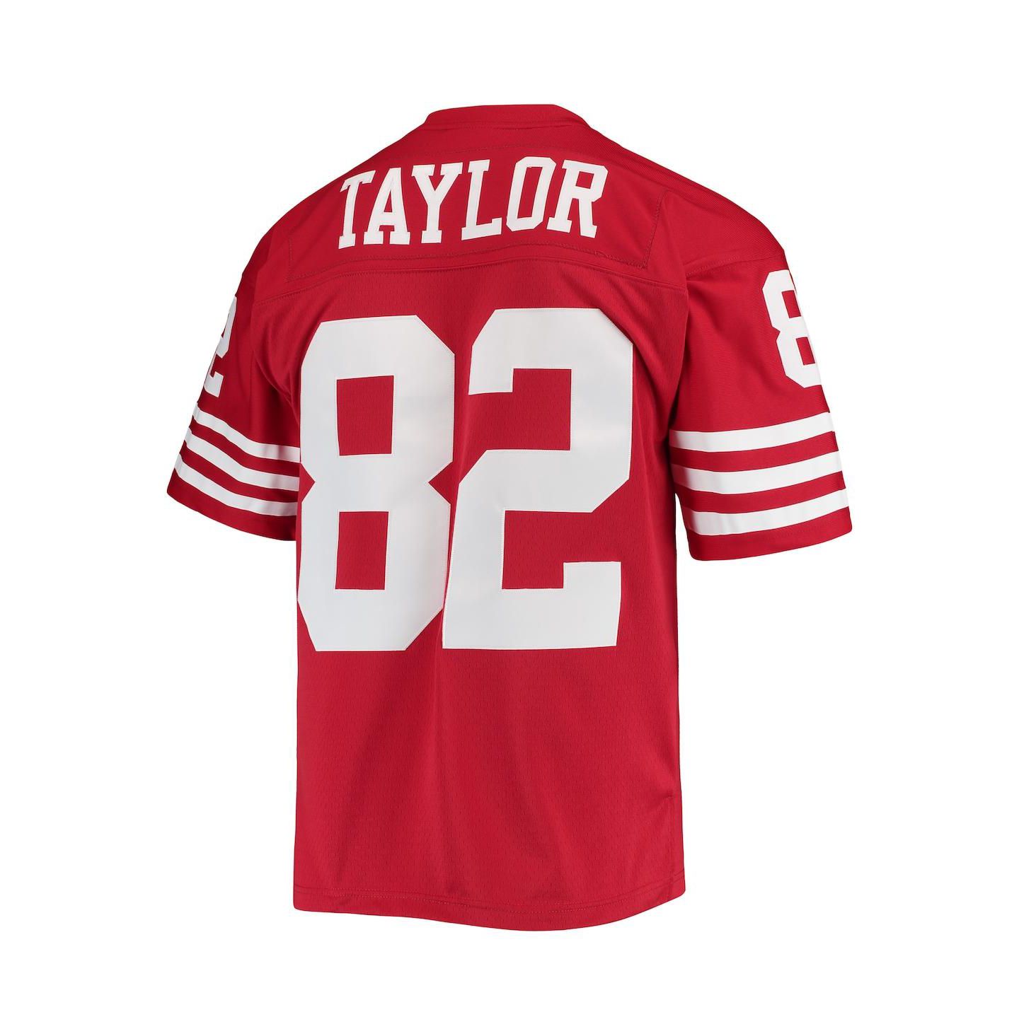 Мужской топ Mitchell & Ness John Taylor Scarlet San Francisco 49ers 1990 Legacy Replica Jersey — фото 4