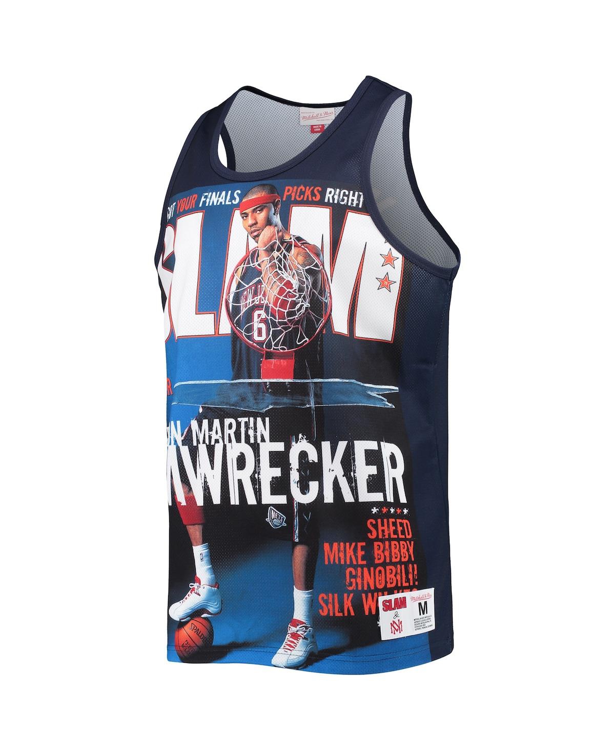 Men's Mitchell & Ness Kenyon MartNew Jersey Nets Slam Player Tank Top - Navy
