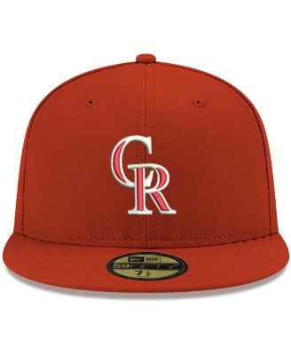 Men's Red Colorado Rockies Logo White 59FIFTY Fitted Hat