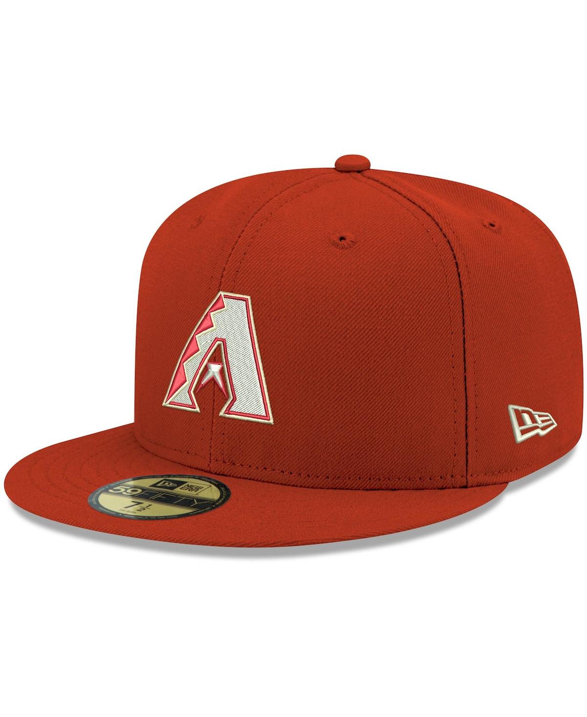 Shop New Era Men's  Red Arizona Diamondbacks Logo White 59fifty Fitted Hat