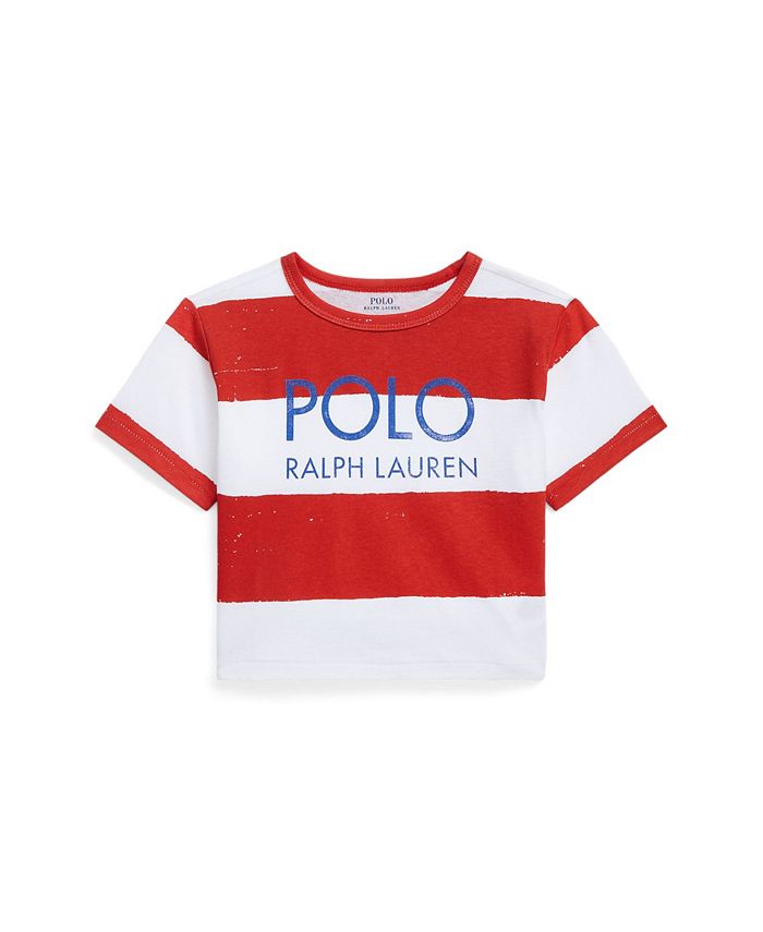 Polo Ralph Lauren Little Girls Logo Cropped Cotton Jersey T-shirt