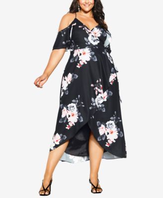 City Chic Trendy Plus Size Black Lotus 