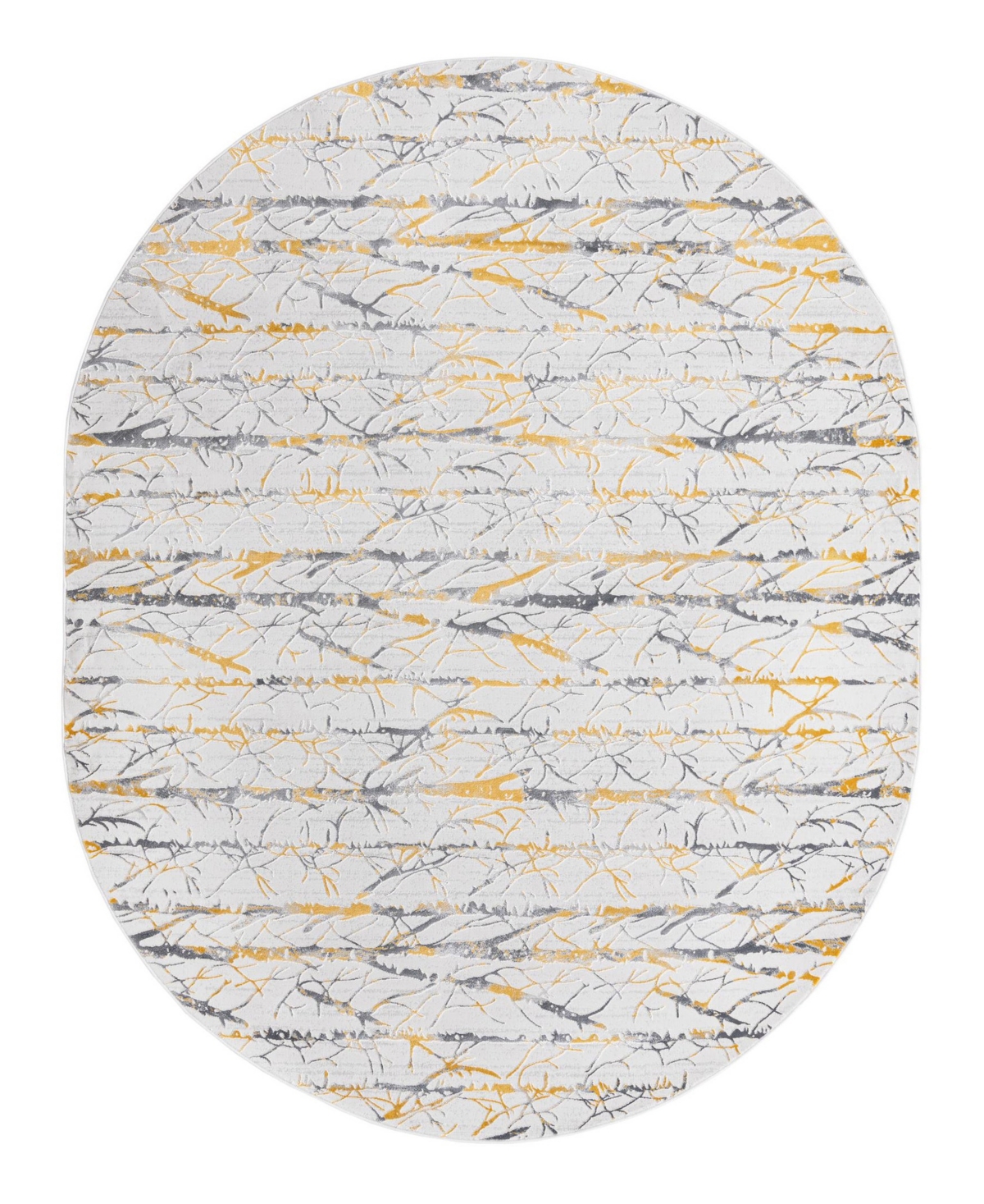 Bayshore Home Islin ISL01 7'10in x 10' Oval Area Rug - Gray, Amber