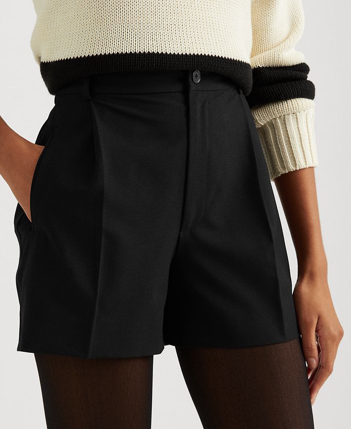 Lauren Ralph Lauren High-Rise Pleated Shorts - Macy's