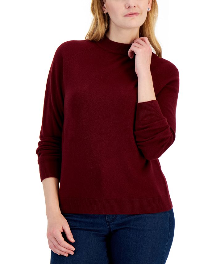 Karen Scott Women's Zip-Back Mock-Neck Sweater, Created for Macy's ...
