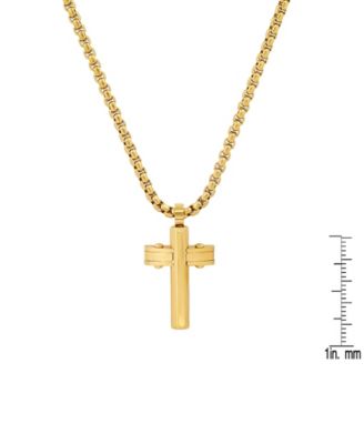 Men's 18k Gold Plated Stainless Steel Cross Pendant