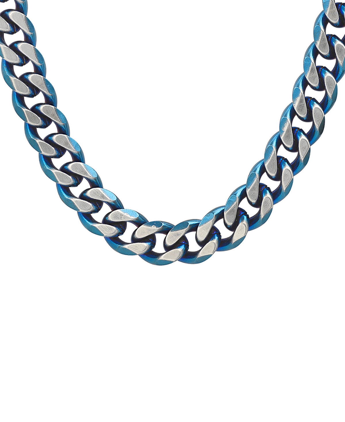 Steeltime Men's Stainless Steel Ion Plating Cuban Link Chain Necklace In Metallic