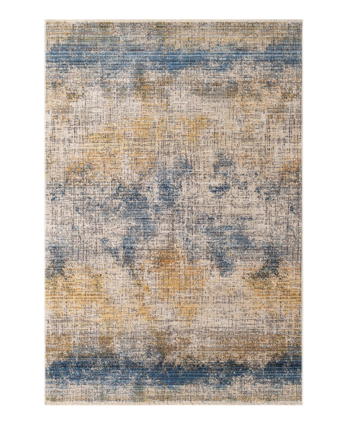 Bayshore Home Closeout!  High-low Pile Iyer Iye16 5'3" X 7'9" Area Rug In Blue,ivory