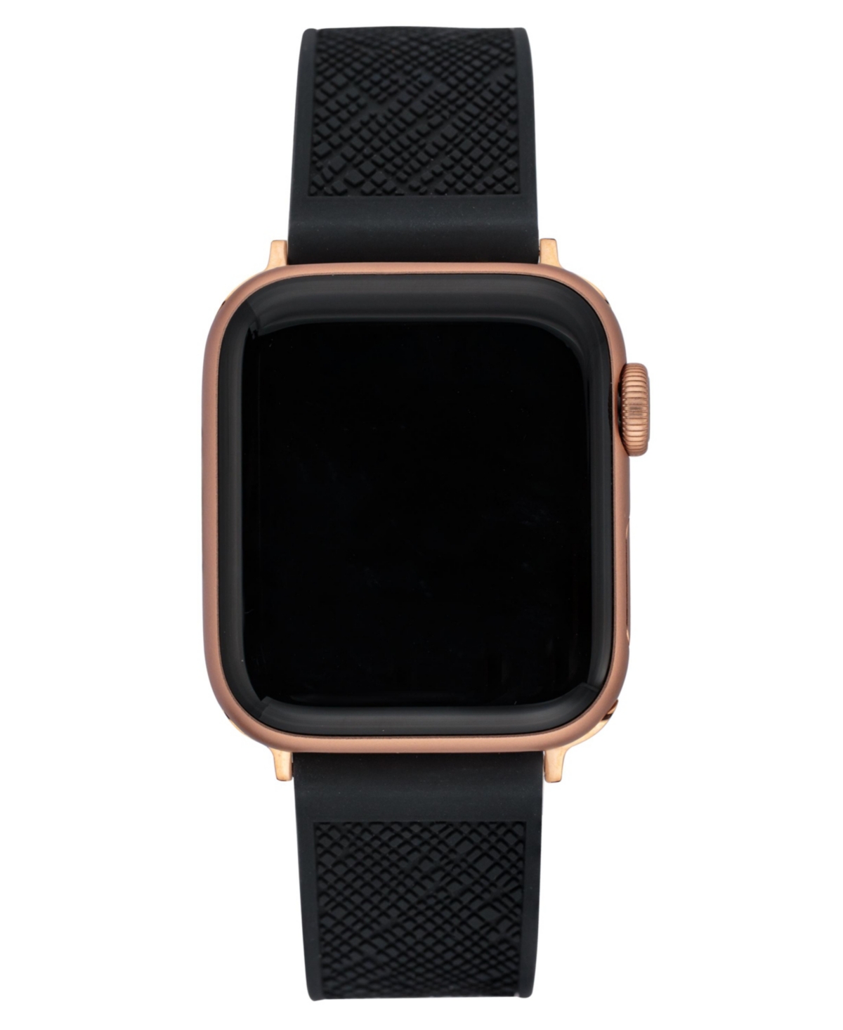 Anne Klein Women's Black Textured Silicone Band Compatible With 42/44/45/ultra/ultra 2 Apple Watch