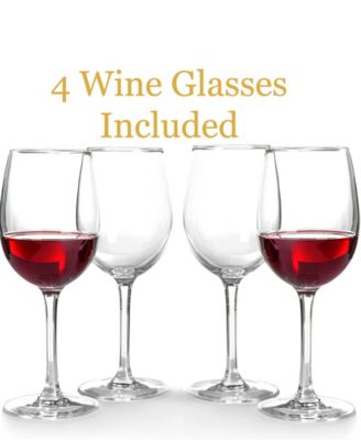 Enjoy Wine Wall Mounted Wine Rack with Wine Glasses, Set of 5