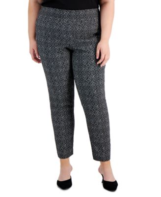 Alfani - Plus Size Tummy-Control Printed Skinny Pants