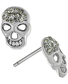 Crystal Sugar Skull Stud Earrings in Sterling Silver, Created for Macy's