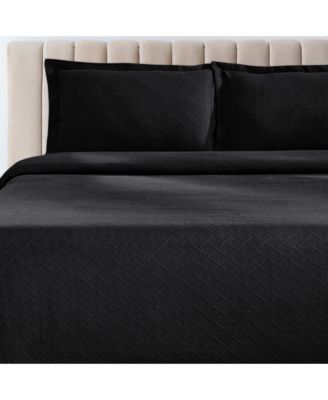 100% Cotton Basketweave Matelasse All-Season 2-Piece Coverlet Set, Twin