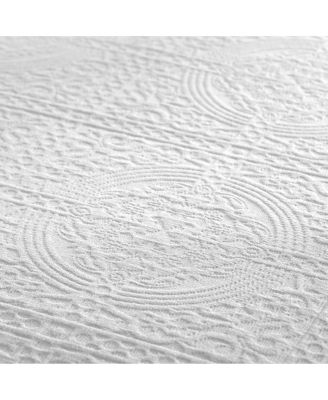 100% Cotton Fleur De Lis Medallion All-Season 3-Piece Coverlet Set, King