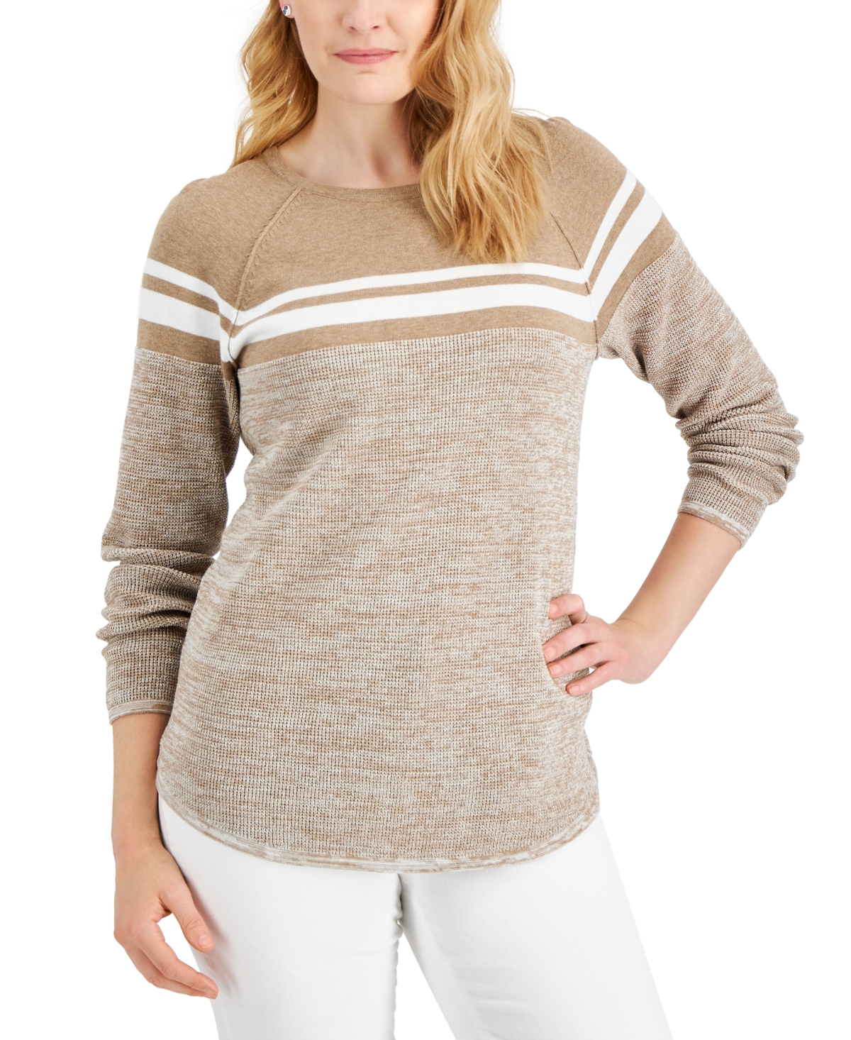 Plus Size Cotton Textured Toggle Henley Sweater, Created for Macy's