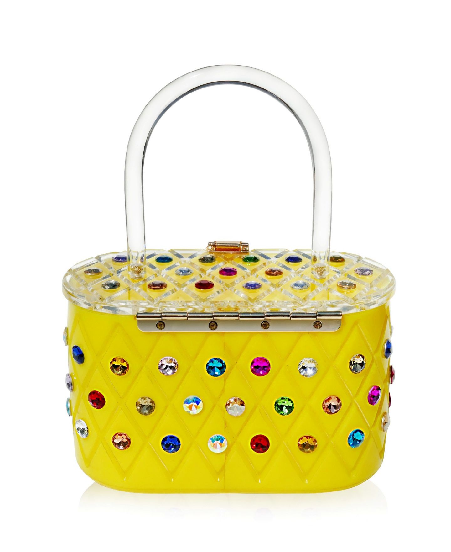 Женский клатч Milanblocks Top Handle Acrylic Box Clutch, цвет: Жёлтый — фото 3