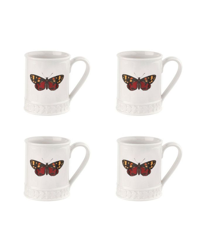 Portmeirion Botanic Garden Harmony Embossed 16 Oz Tankard Scarlet