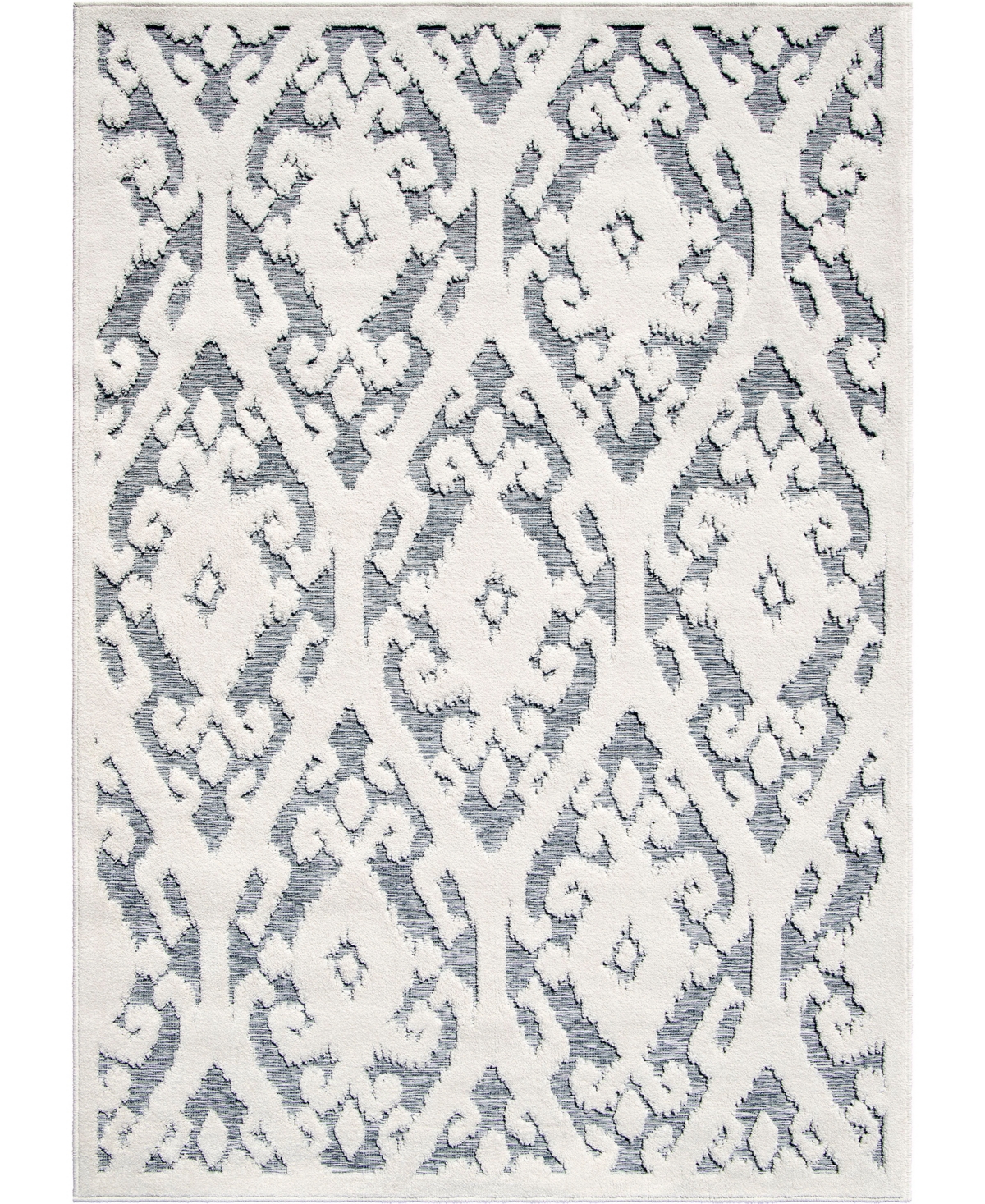 Edgewater Living Prima Loop PRL10 9' x 13' Outdoor Area Rug - White Blue