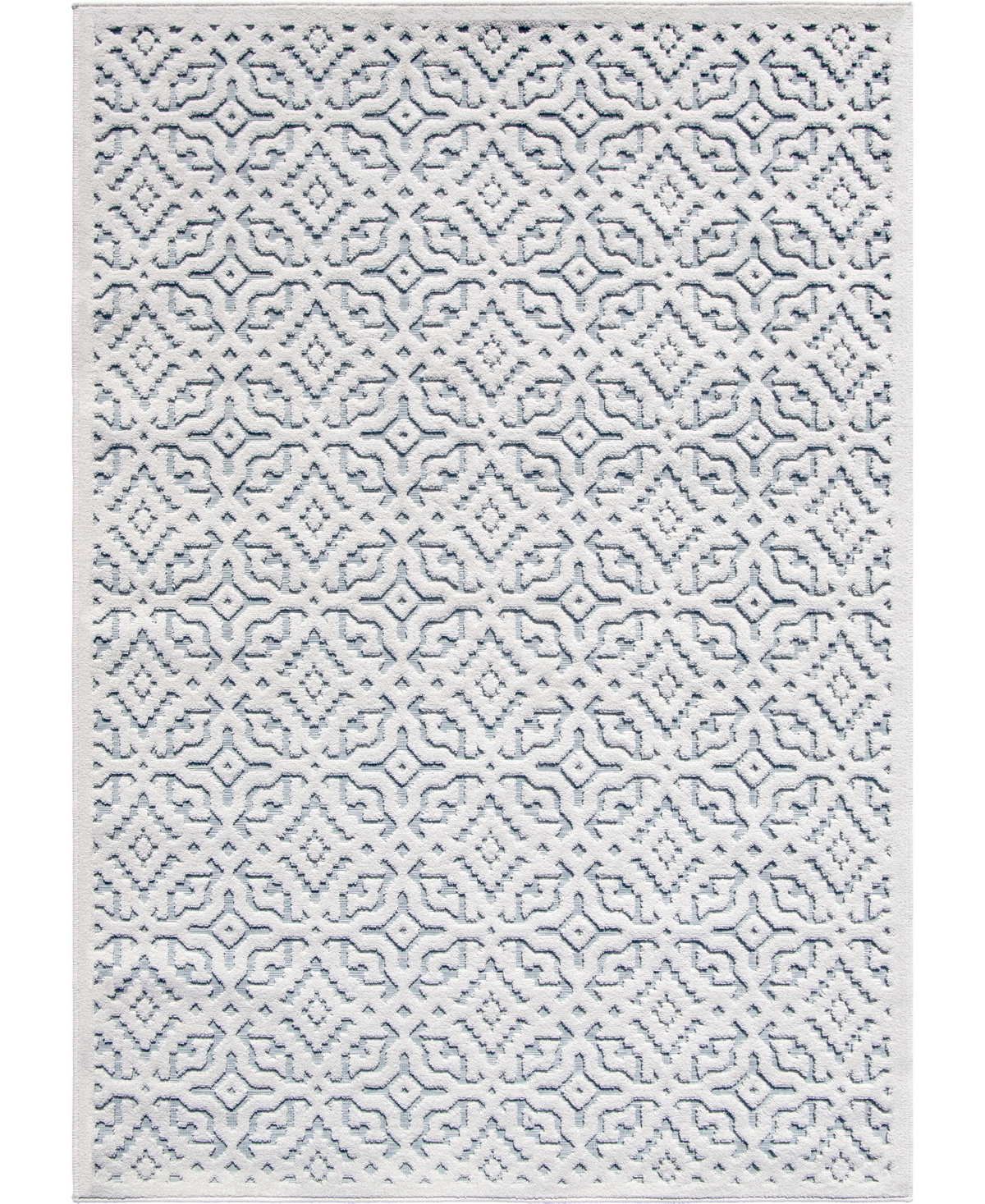 Edgewater Living Prima Loop PRL04 5'2in x 7'6in Outdoor Area Rug - White Mist