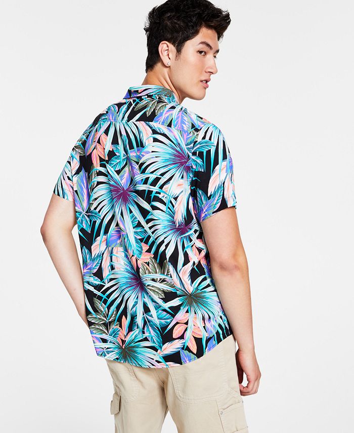 GUESS Men's Las Palmas Tropical-Print Shirt - Macy's