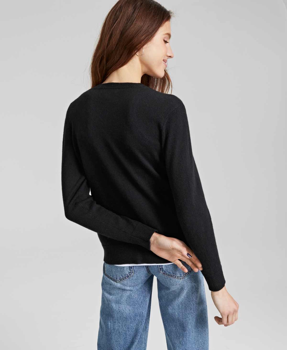 Charter Club Women's 100% Cashmere Cardigan, Created For Macy's In Classic Black