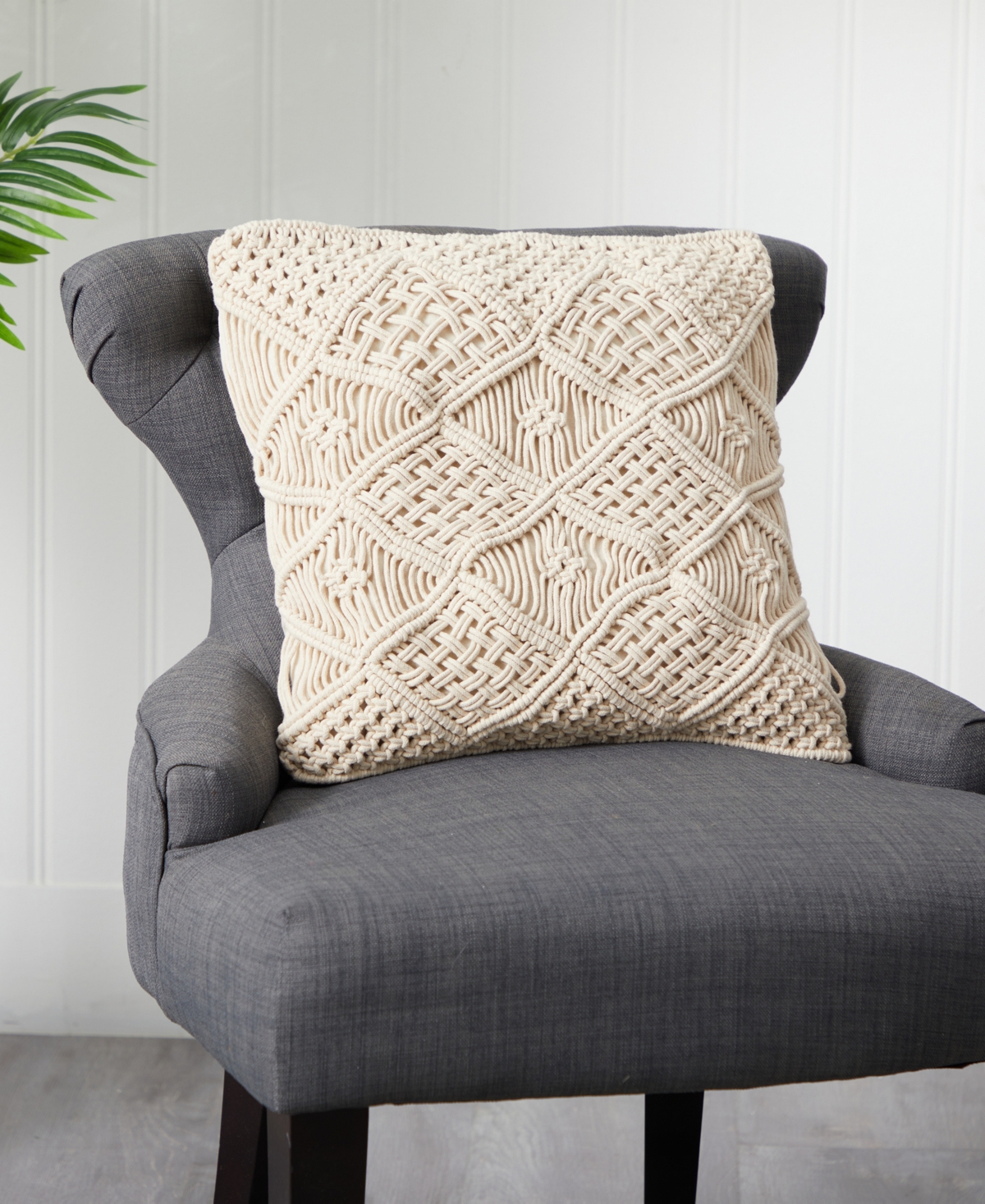 Boho Cross Woven Macrame Decorative Pillow Cover,