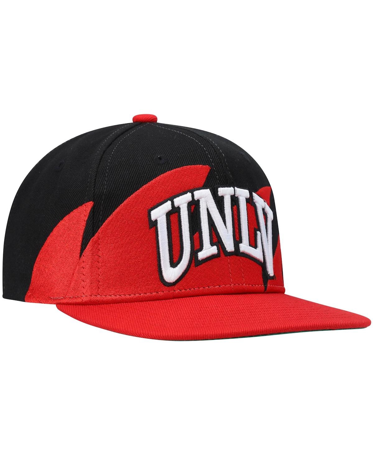 Mitchell & Ness Men's  Red, Black Unlv Rebels Sharktooth Snapback Hat In Red,black