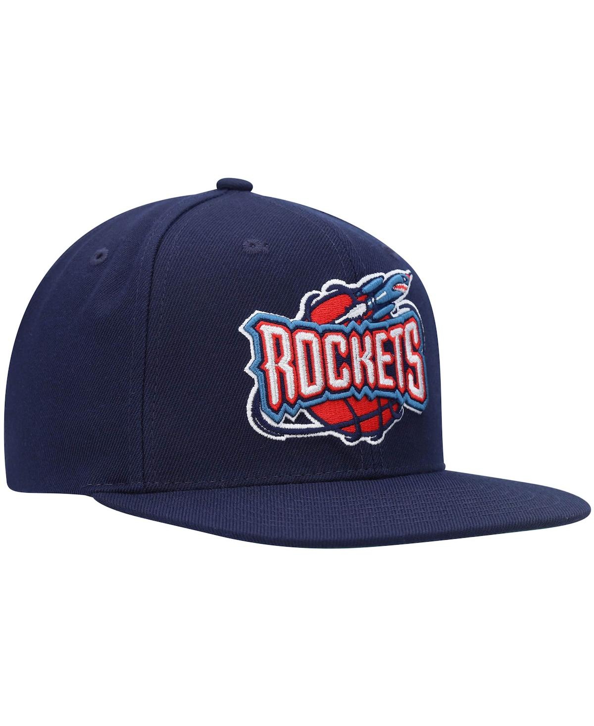 Mitchell & Ness Men's  Navy Houston Rockets Hardwood Classics Team Ground 2.0 Snapback Hat In Navy