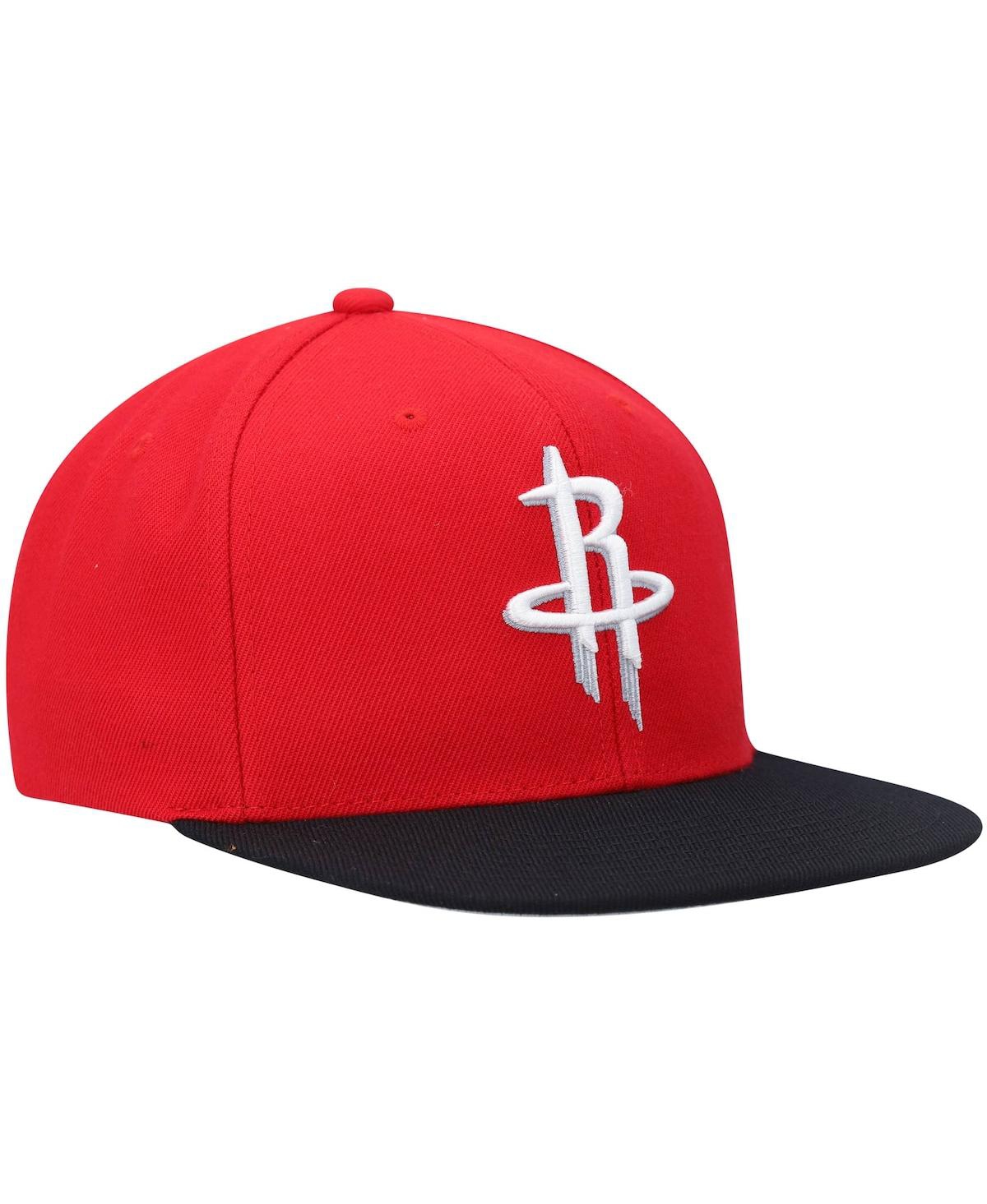 Mitchell & Ness Men's  Red And Black Houston Rockets Team Two-tone 2.0 Snapback Hat In Red,black