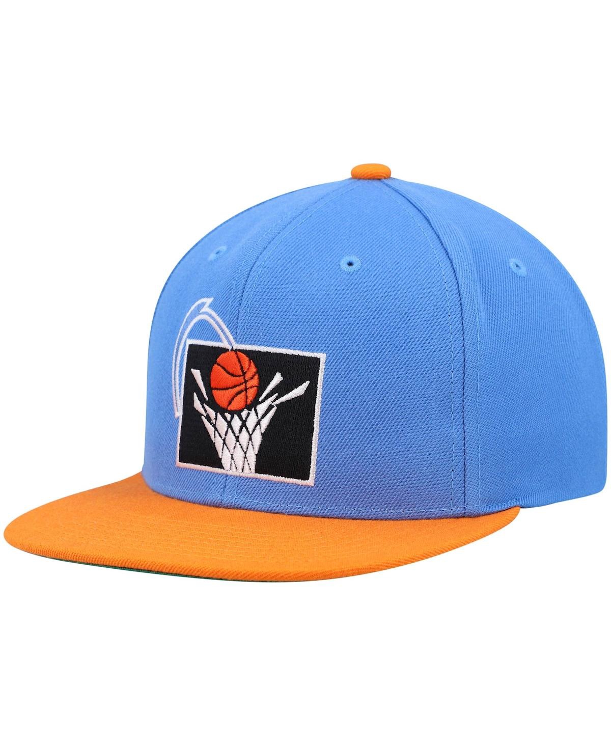 Mitchell & Ness Men's  Blue And Orange Cleveland Cavaliers Hardwood Classics Team Two-tone 2.0 Snapba In Blue,orange