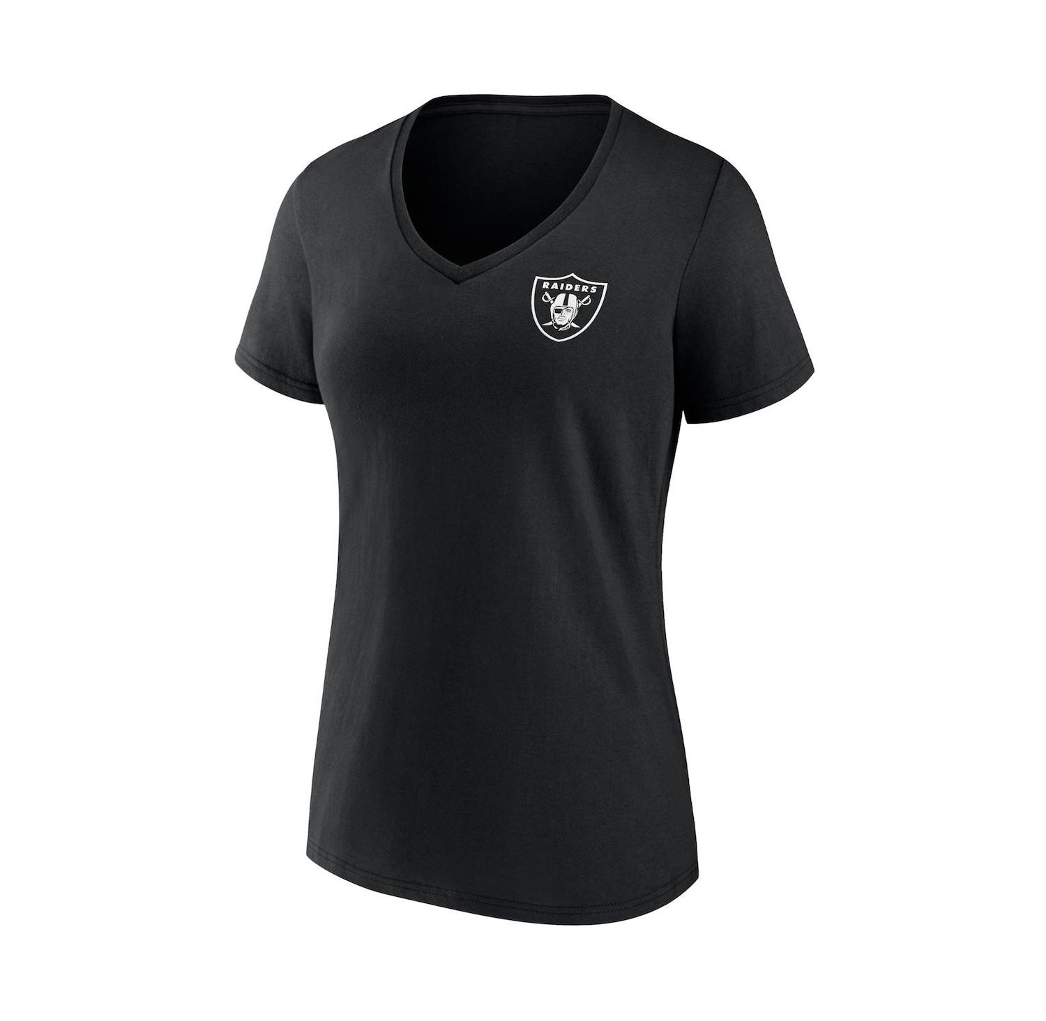 Women's Black Las Vegas Raiders Team Mother's Day V-Neck T-shirt