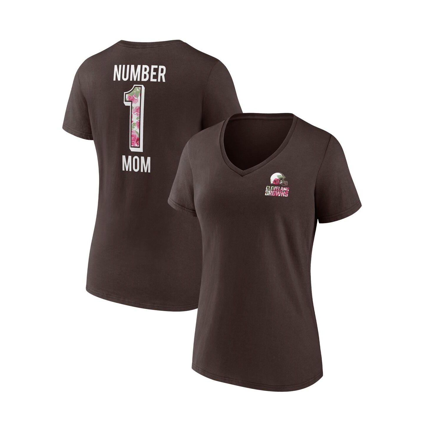 Женская футболка Fanatics Brown Cleveland Browns Team Mother's Day V-Neck — фото 2