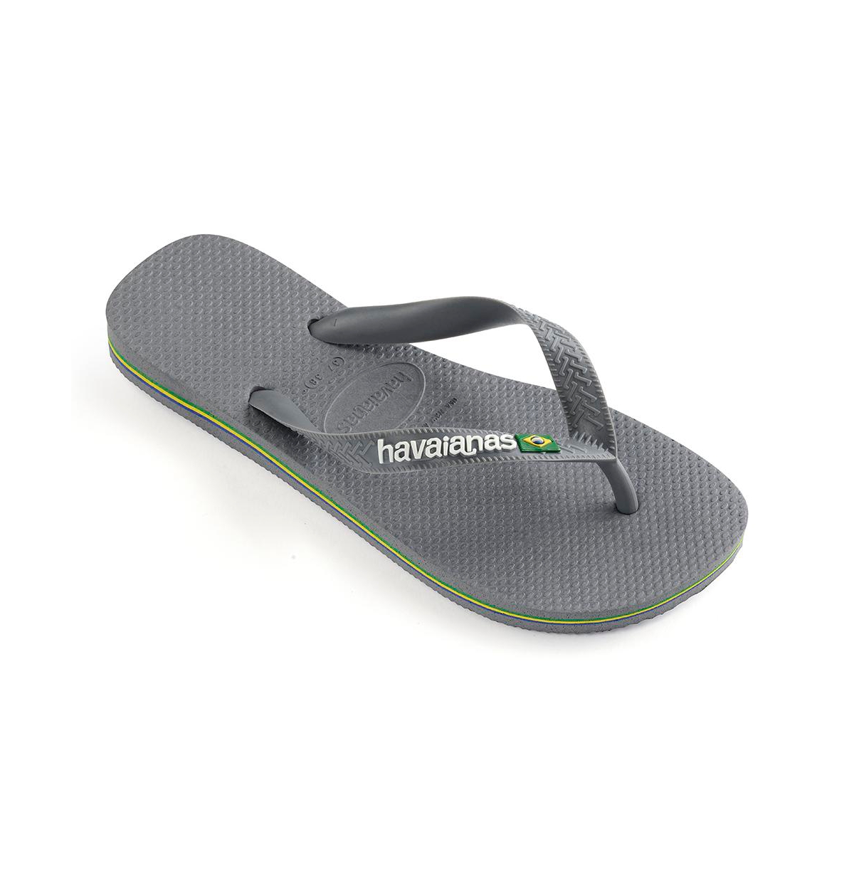 Shop Havaianas Men's Brazil Logo Flip-flop Sandals In Steel Gray