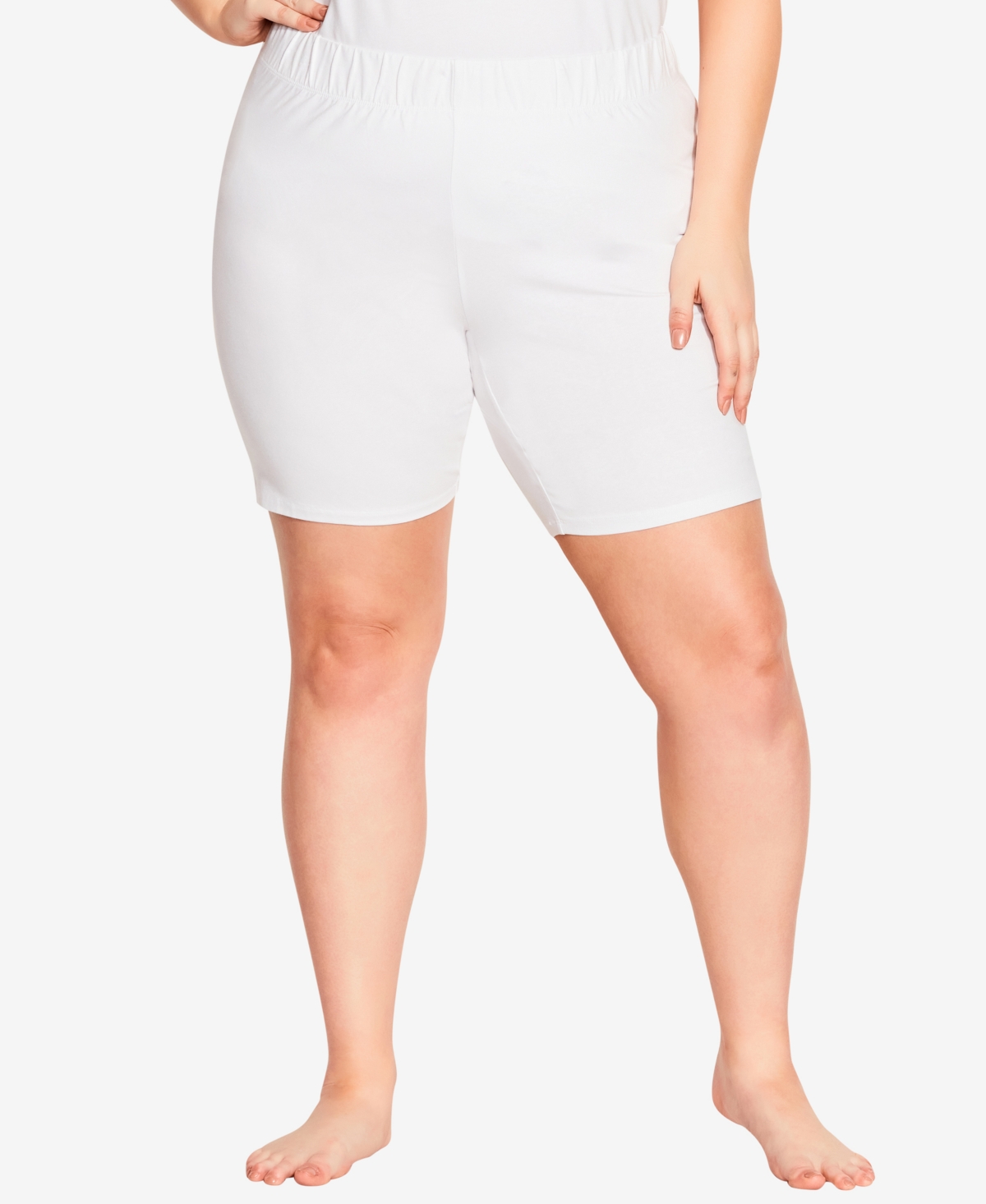 Avenue Plus Size Anti Chafing Shorts In White ModeSens