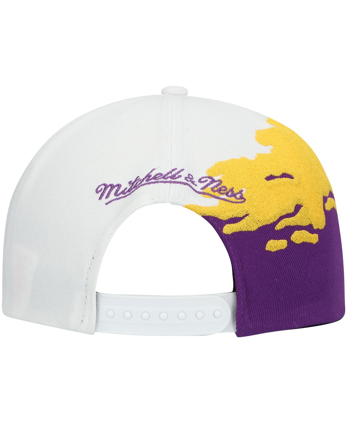 Men's Mitchell & Nessand White Lsu Tigers Paintbrush Snapback Hat - Purple, White