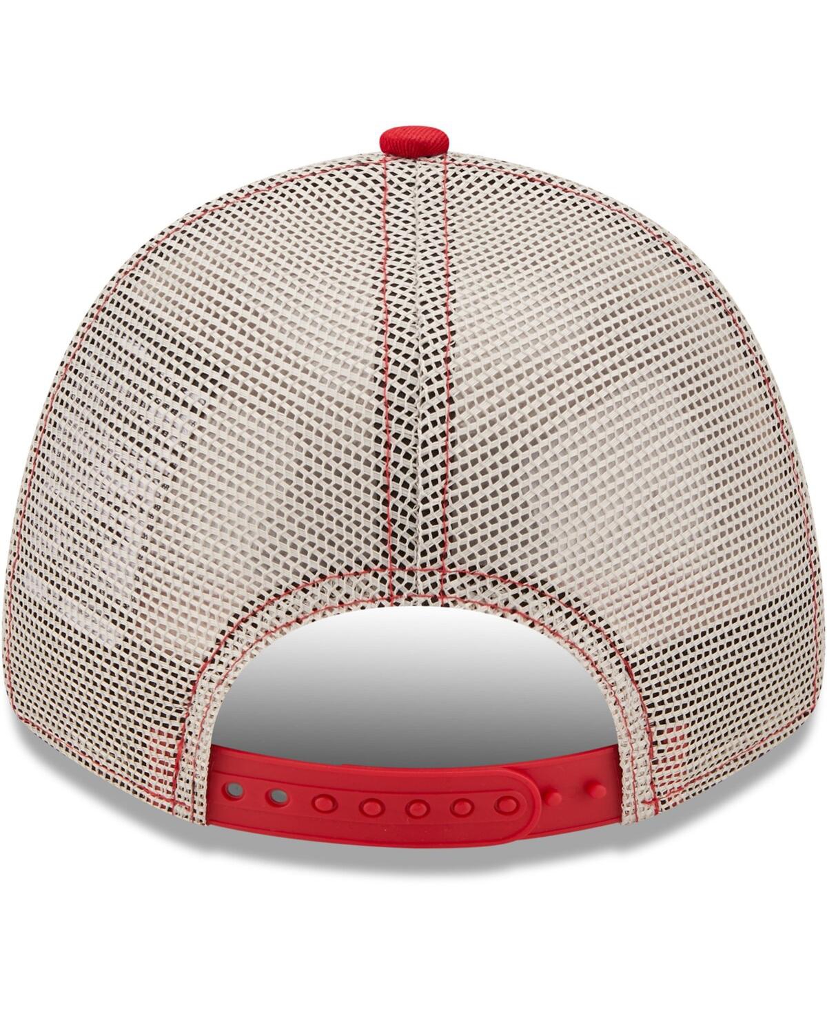 Women's New EraNebraska Huskers Retro State Trucker 9FORTY Snapback Hat - Scarlet