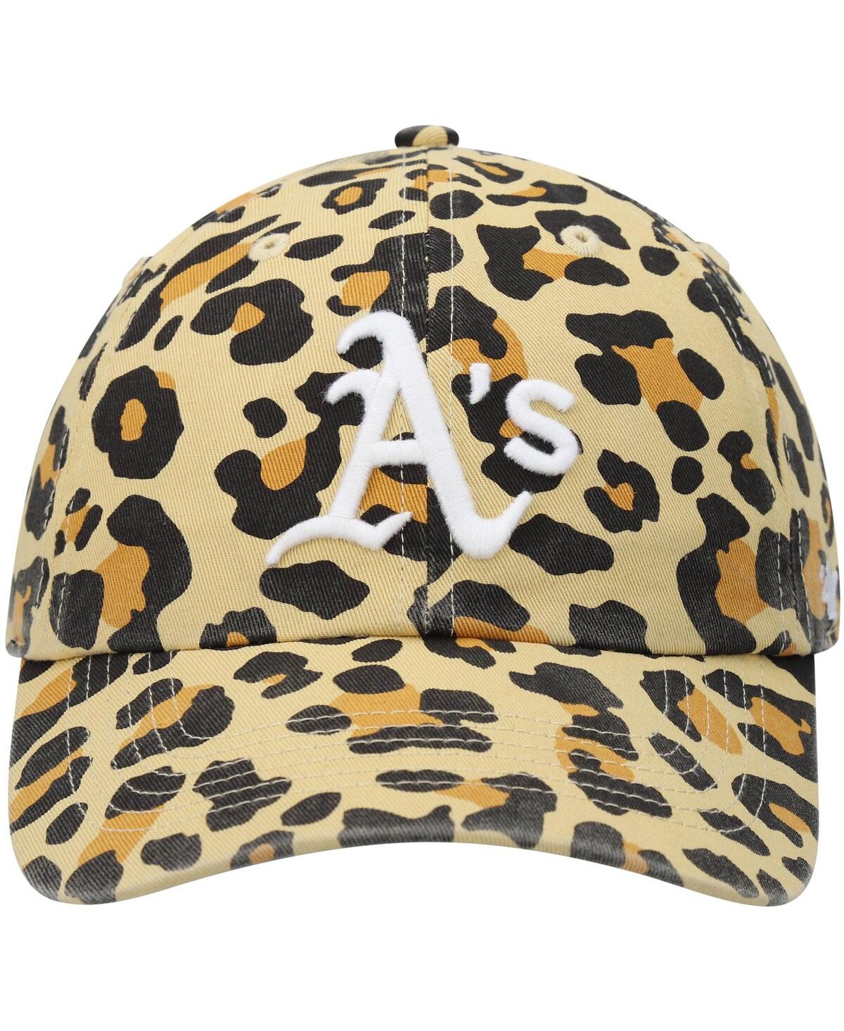 47 Brand Women's '47 Oakland Athletics Tan Bagheera Cheetah Clean Up Adjustable Hat In Tan