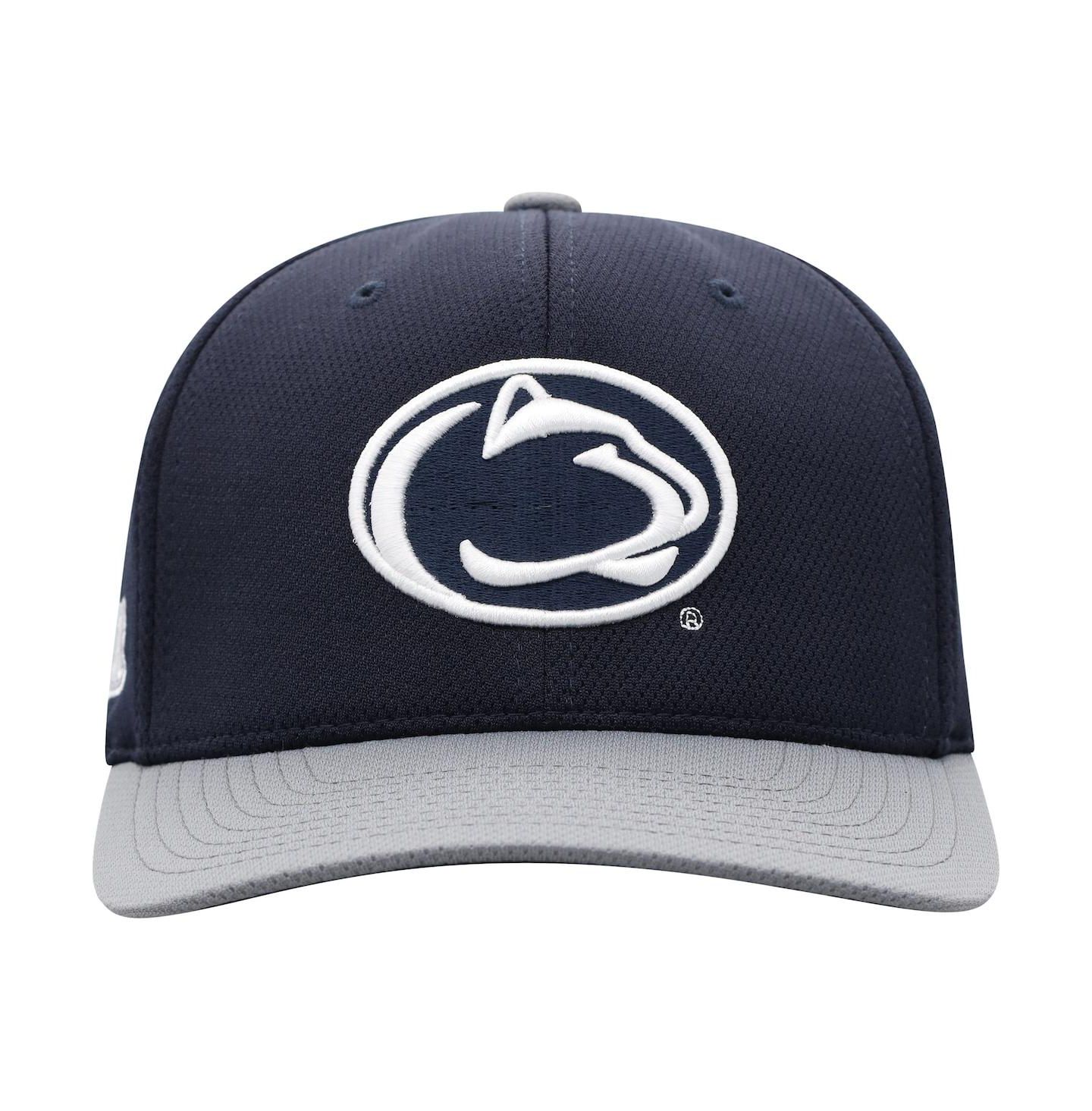 Мужская кепка Top of the World Navy, Gray Penn State Nittany Lions Two-Tone Reflex Hybrid Tech Flex Hat — фото 3