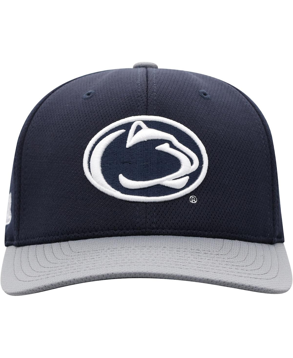 Shop Top Of The World Men's  Navy, Gray Penn State Nittany Lions Two-tone Reflex Hybrid Tech Flex Hat In Navy,gray