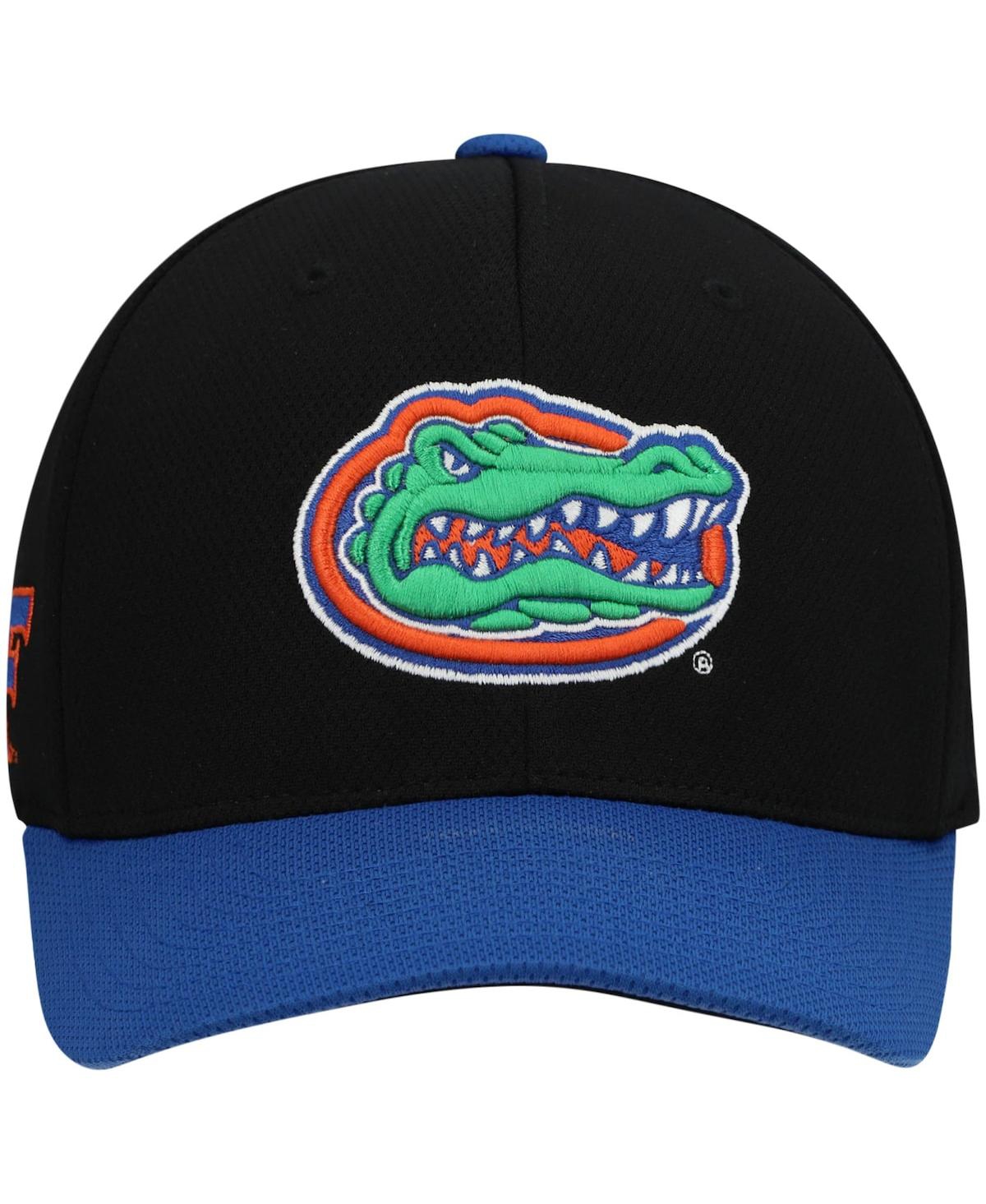 Top Of The World Men's Black And Royal Florida Gators Team Color Two-tone Fitted Hat In Black