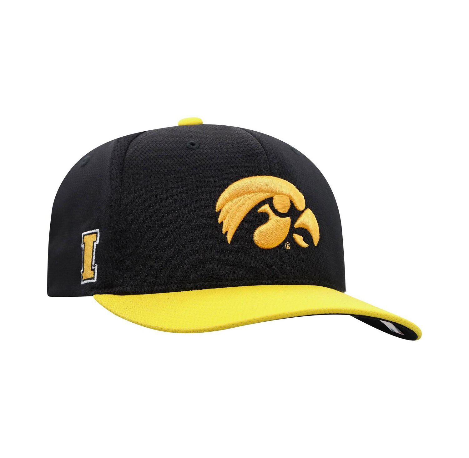 Men's Black, Gold Iowa Hawkeyes Two-Tone Reflex Hybrid Tech Flex Hat