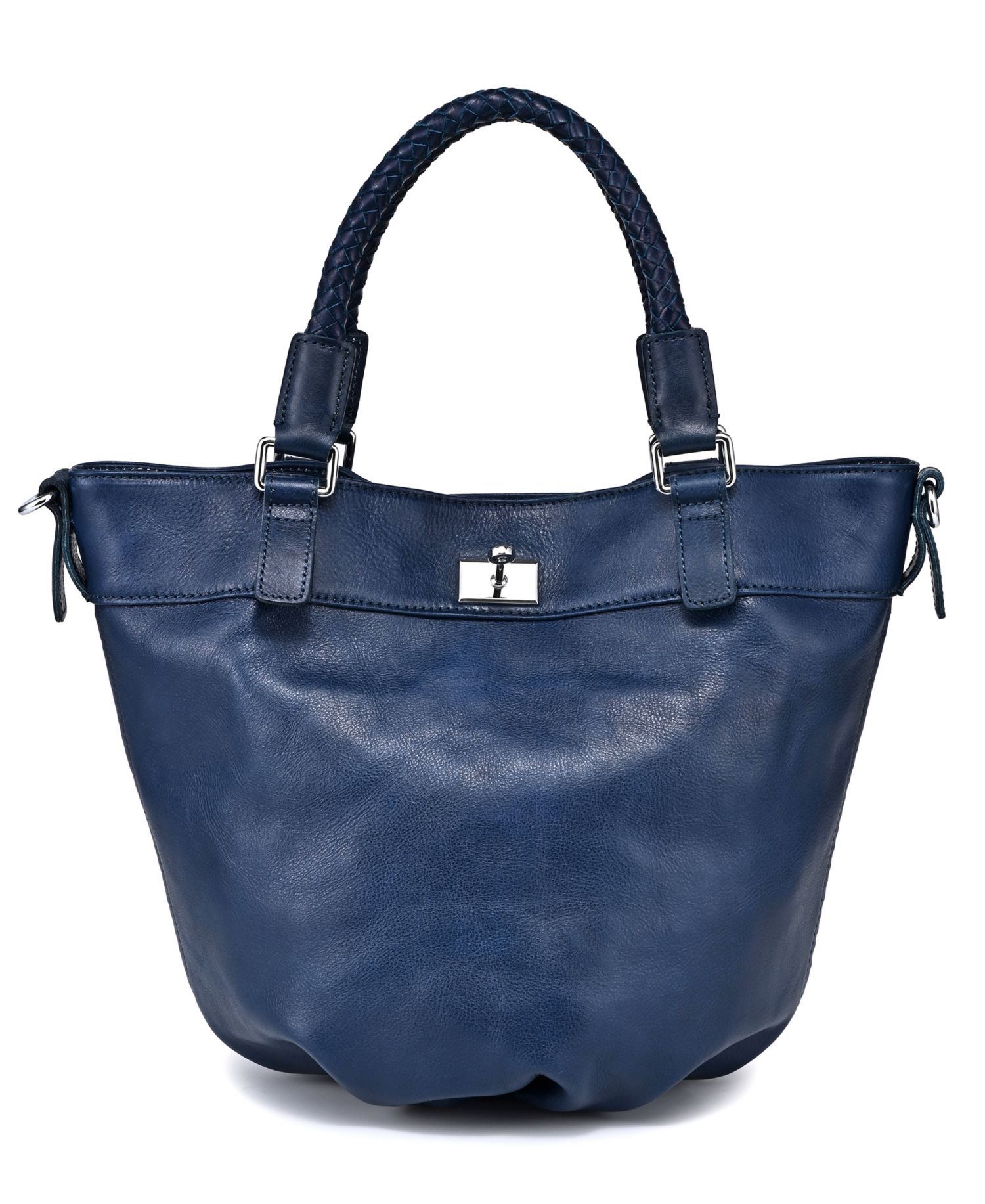 Pumpkin Small Leather Crossbody Bucket Bag